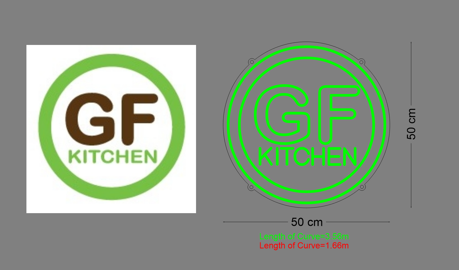 Custom Neon: GF KITCHEN