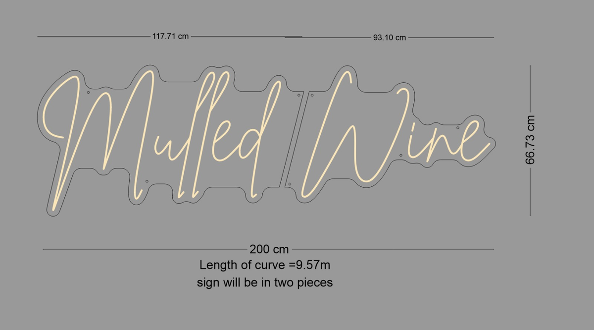 8x Custom neons signs Mulled Wine