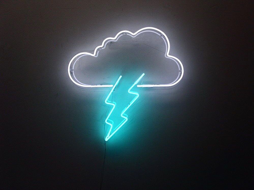 Cloud and lightning for bedroom neon sign