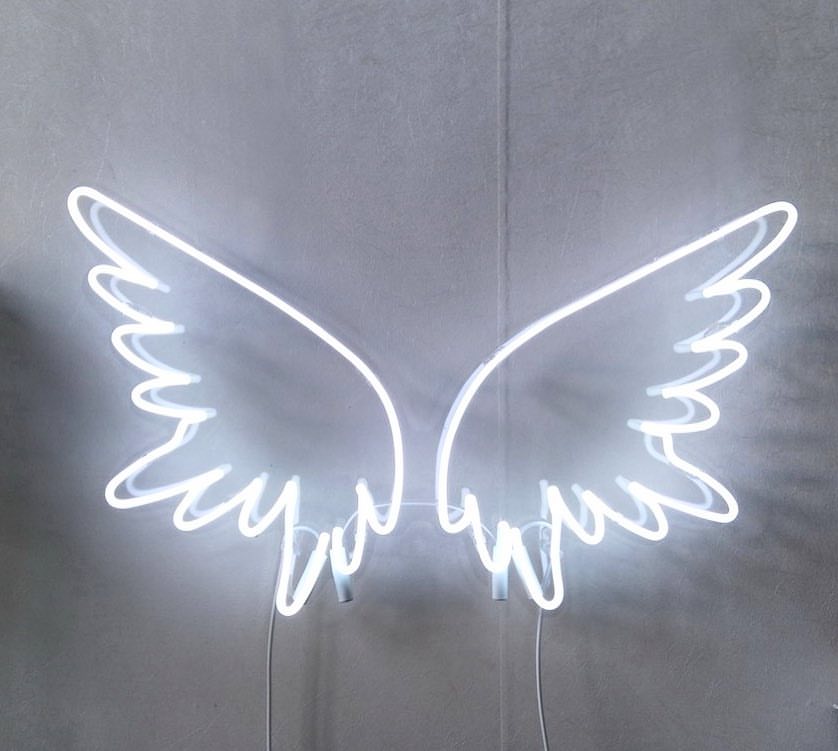 White angel wings neon factory