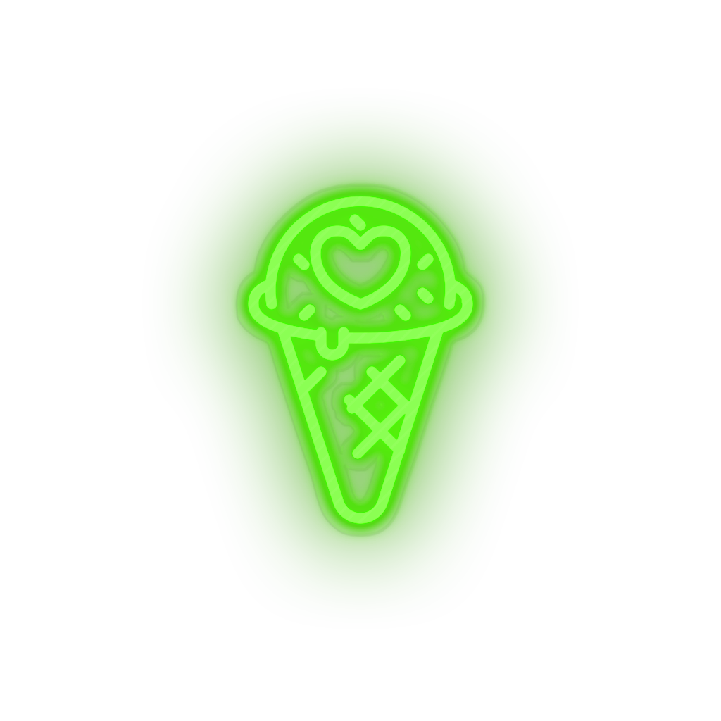 green ice_cream led heart ice cream love relationship romance sweet valentine day neon factory