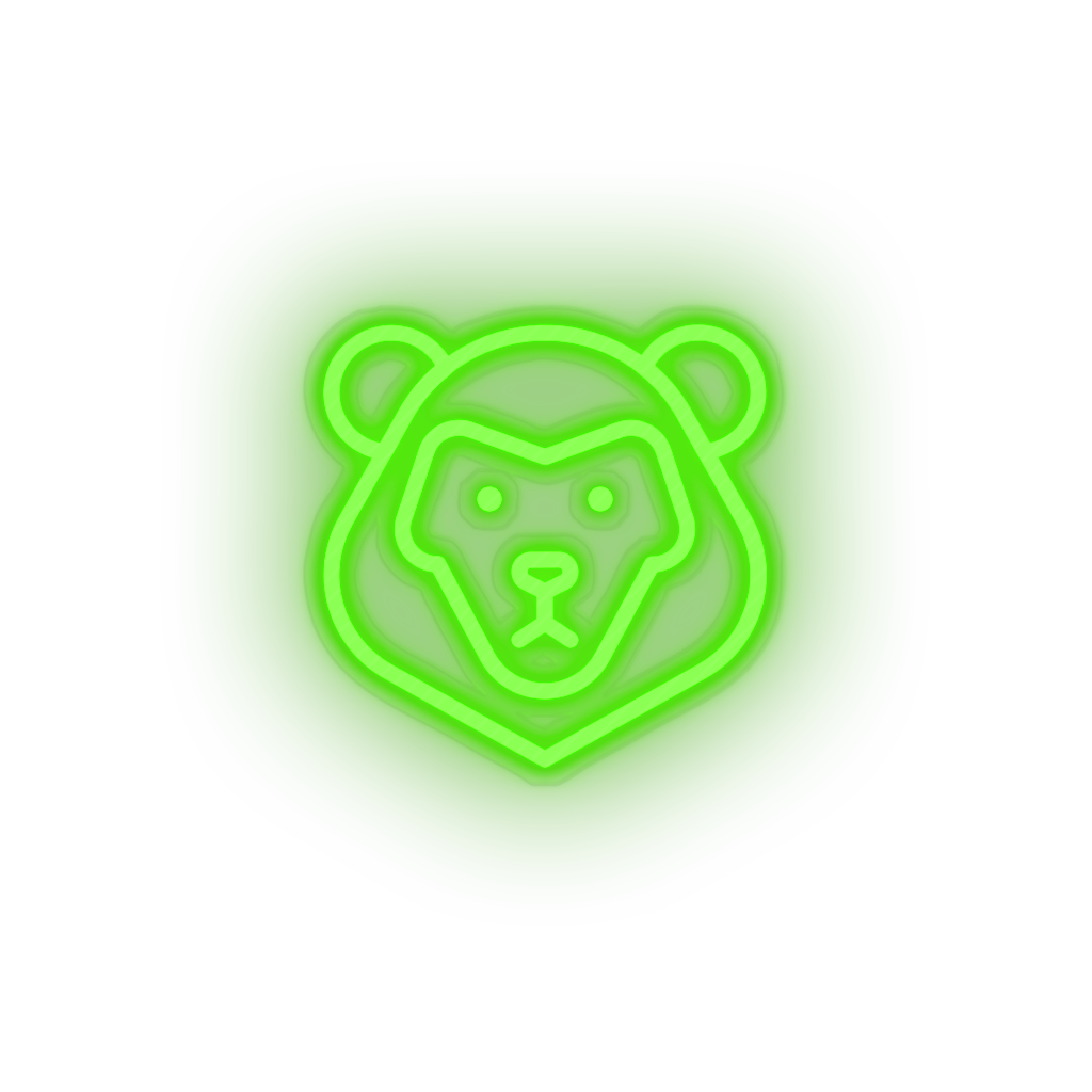 green lion led animal carnivore cartoon fauna leo lion zoo neon factory