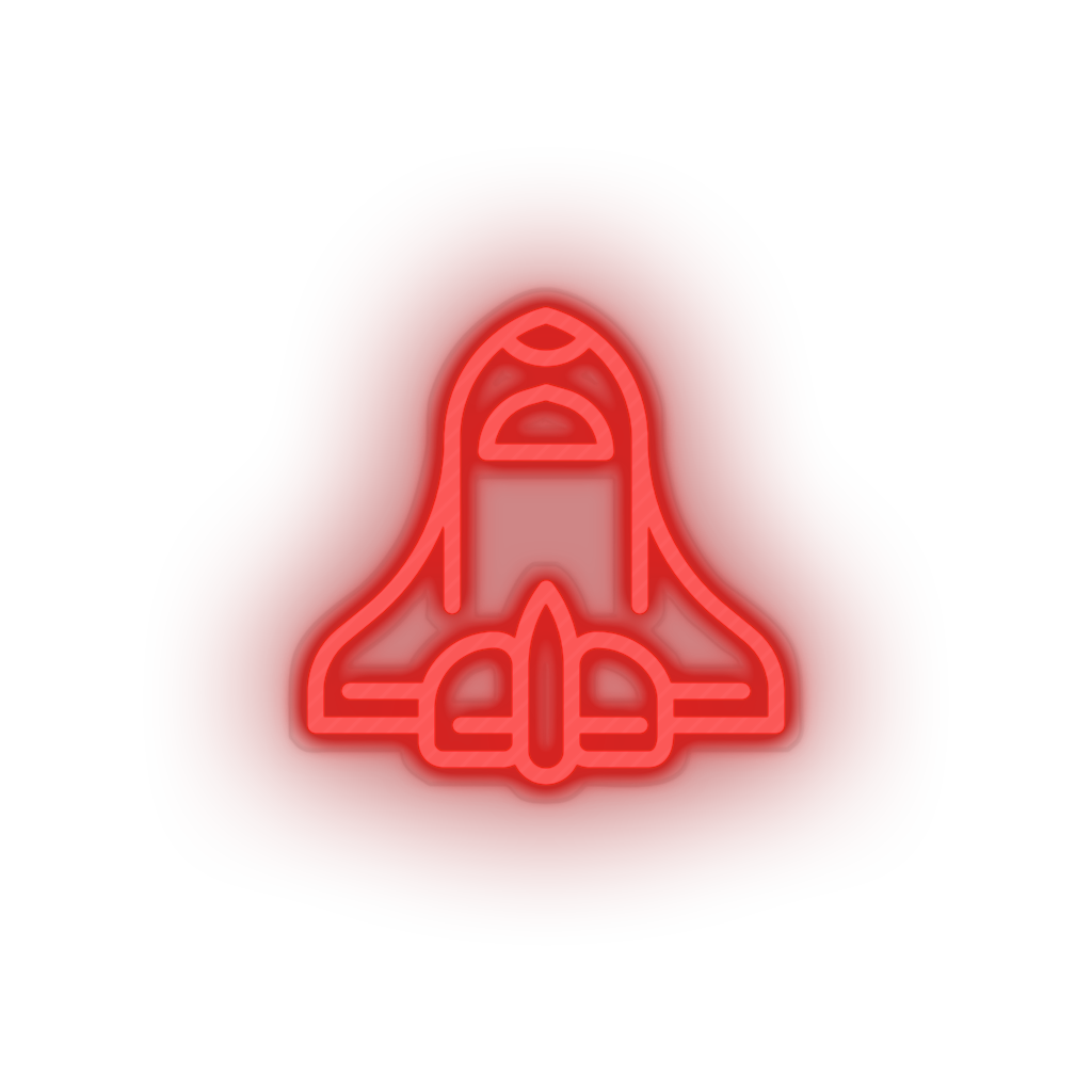 red space_ship led adventure astronomy outer space space space ship spacecraft transportation neon factory