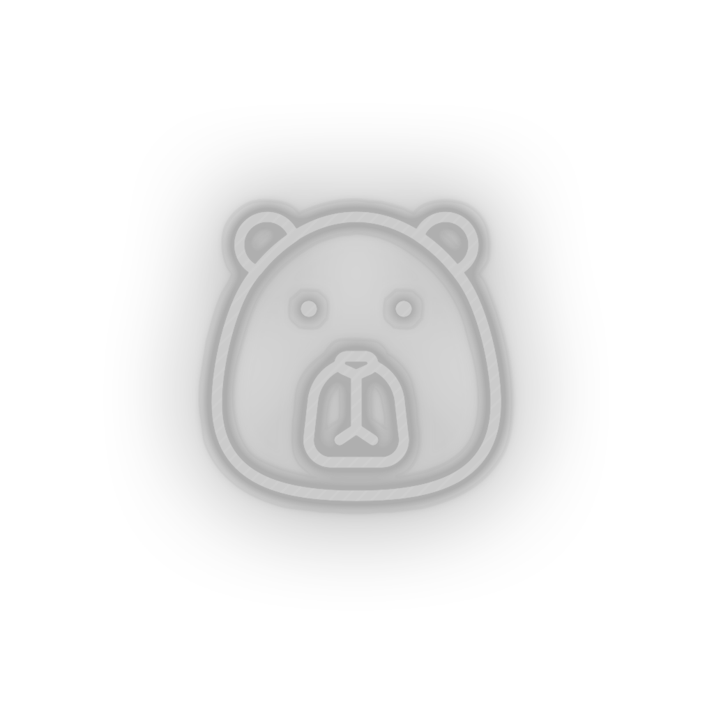 White bear led animal bear carnivore cartoon fauna head zoo neon factory