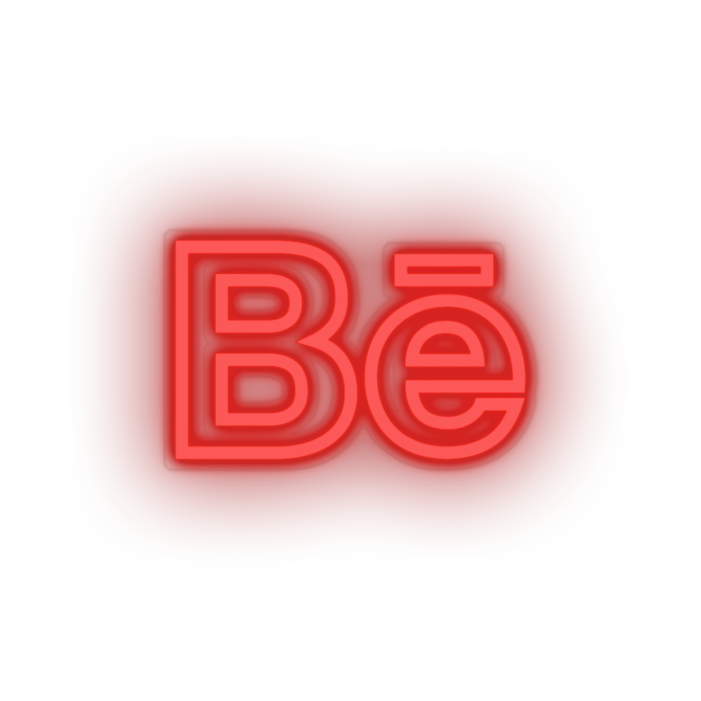 red behance social network brand logo led neon factory