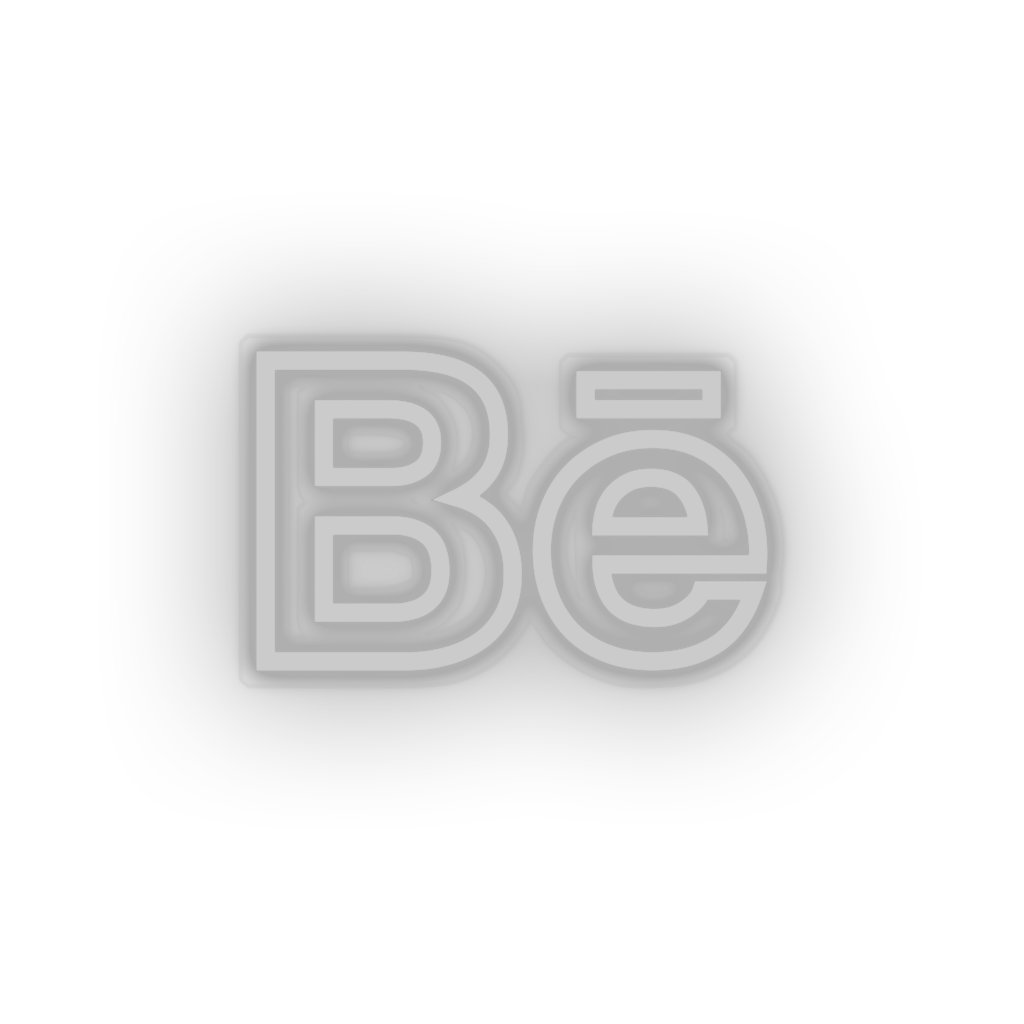 white behance social network brand logo led neon factory