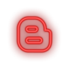 red blogger social network brand logo led neon factory