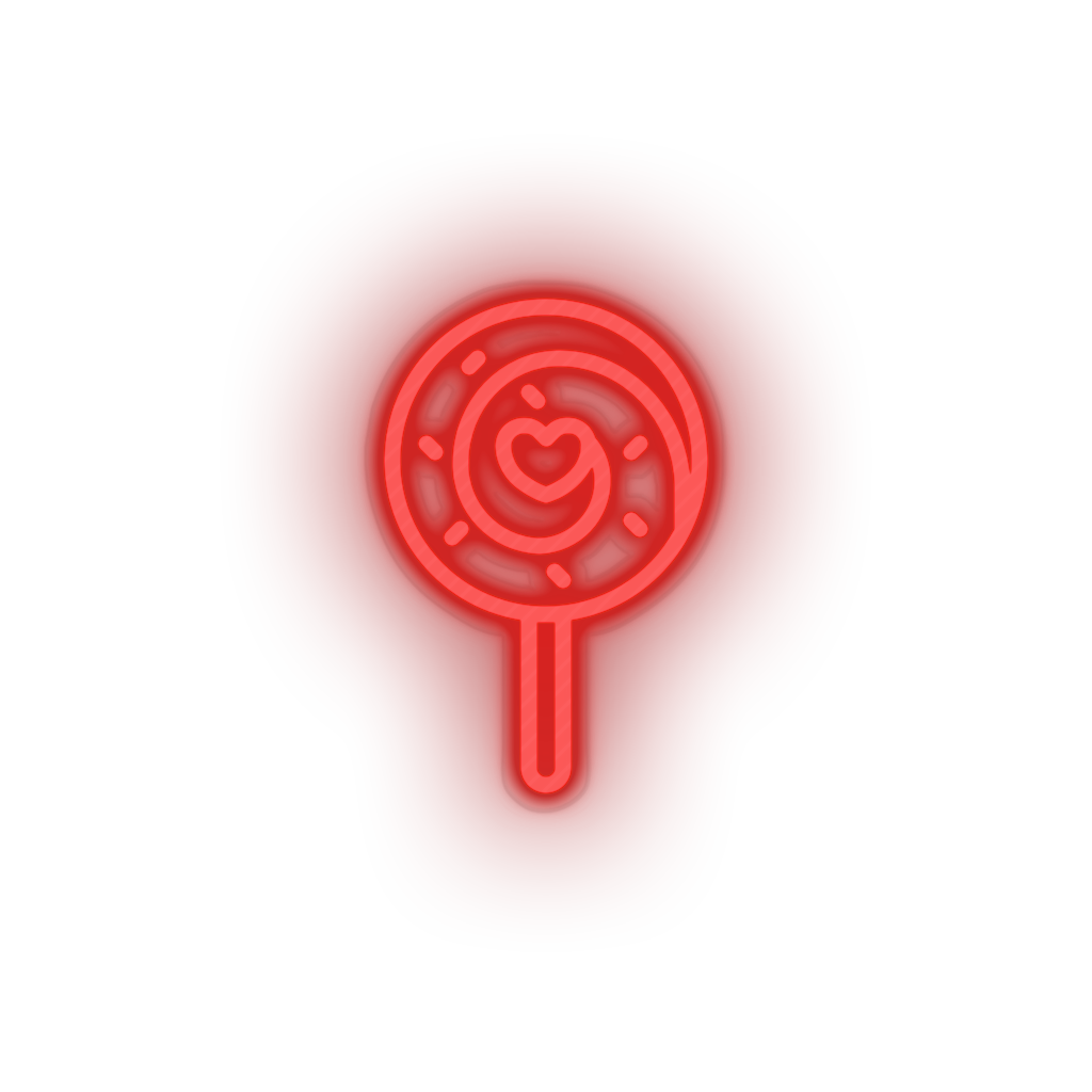 red candy led candy lollipop love relationship romance sweet valentine day neon factory
