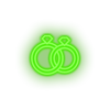 green couple_rings led couple rings engagement love present relationship romance valentine day neon factory