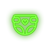 green diaper family children heart care child kid baby led neon factory