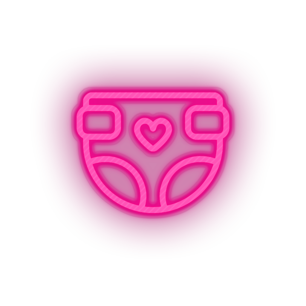 pink diaper family children heart care child kid baby led neon factory