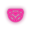 pink diaper family children heart care child kid baby led neon factory