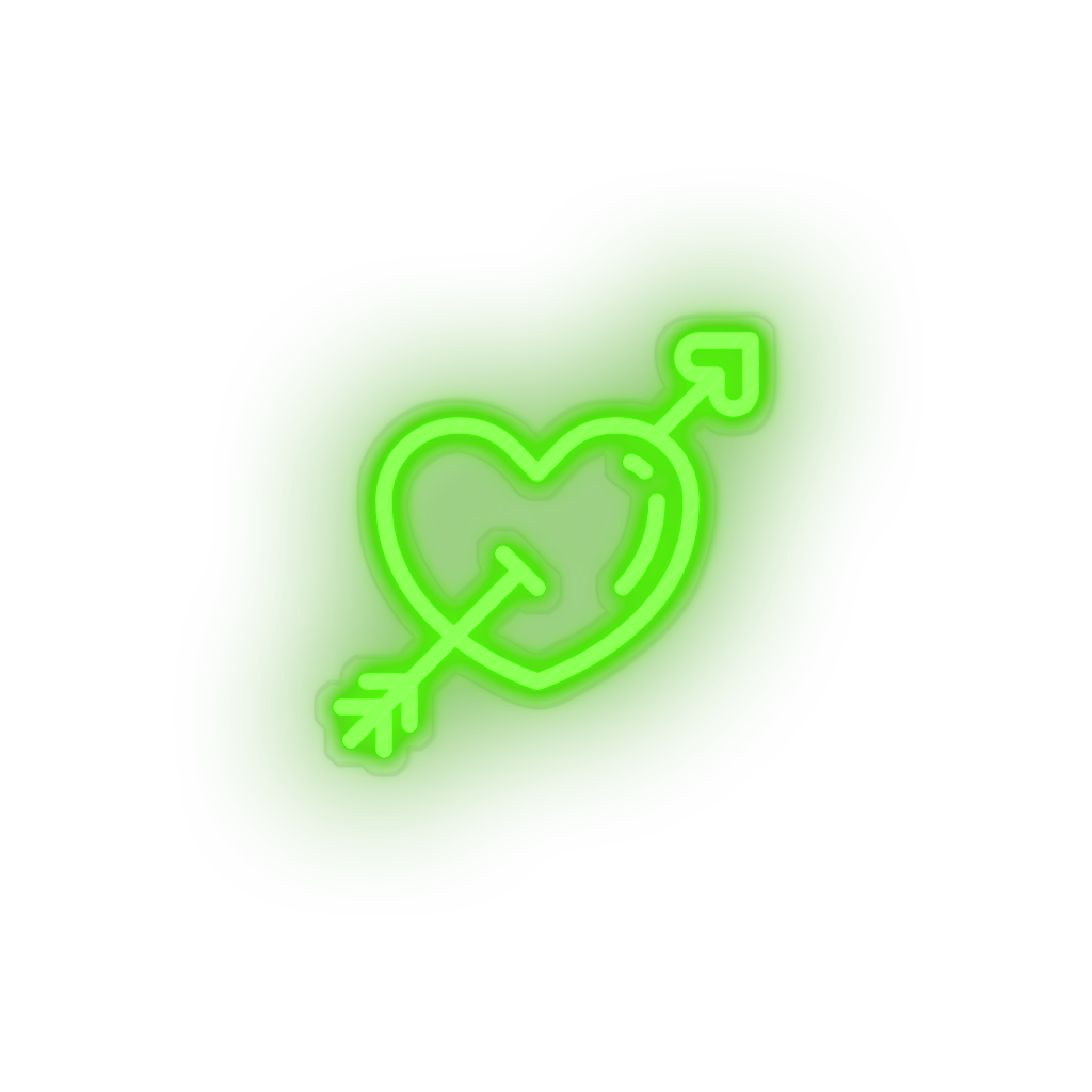 green fall_in_love led arrow fall in love heart love relationship romance valentine day neon factory