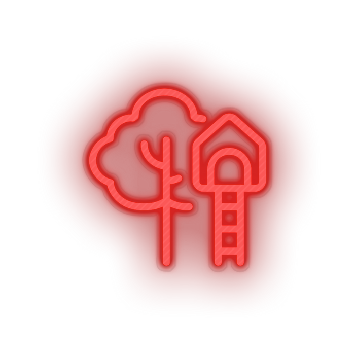 House Playground Outdoors Tree Treehouse Neon Sign - Family Babies Kids ...