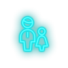 ice_blue family parent father children human person child daughter kid grandfather baby led neon factory