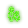 green family parent father children human person child daughter kid grandfather baby led neon factory