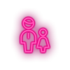 pink family parent father children human person child daughter kid grandfather baby led neon factory
