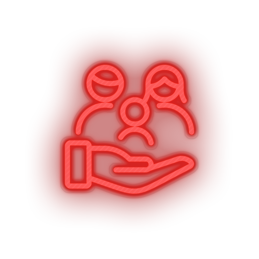 red family parent hold children human person hand parents child kid baby led neon factory