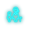ice_blue family parent mother children human cane person old child kid baby grandmother led neon factory