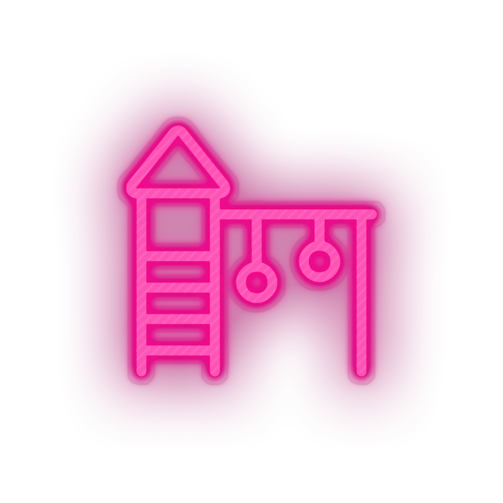 pink family play children playground outdoors child structure kid baby playhouse led neon factory