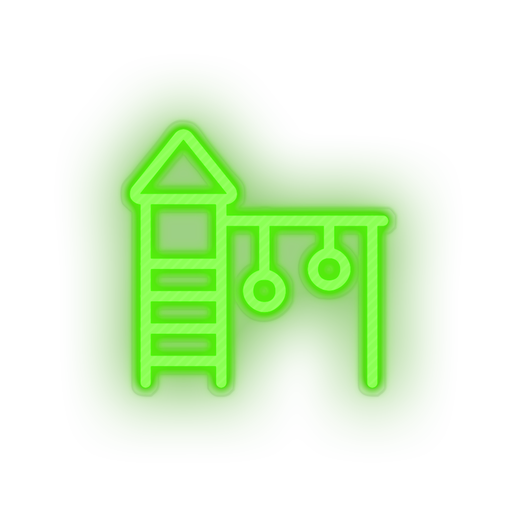 green family play children playground outdoors child structure kid baby playhouse led neon factory