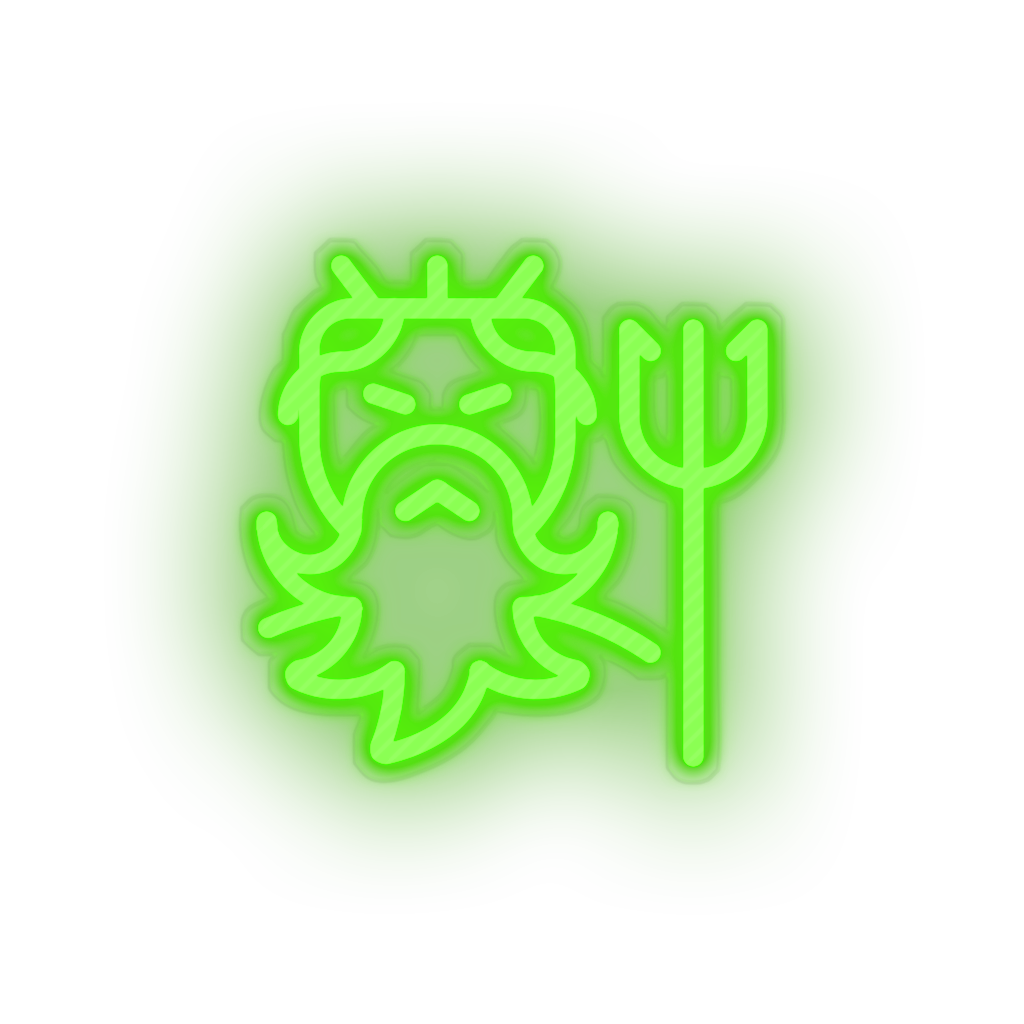 green famous character poseidon led neon factory