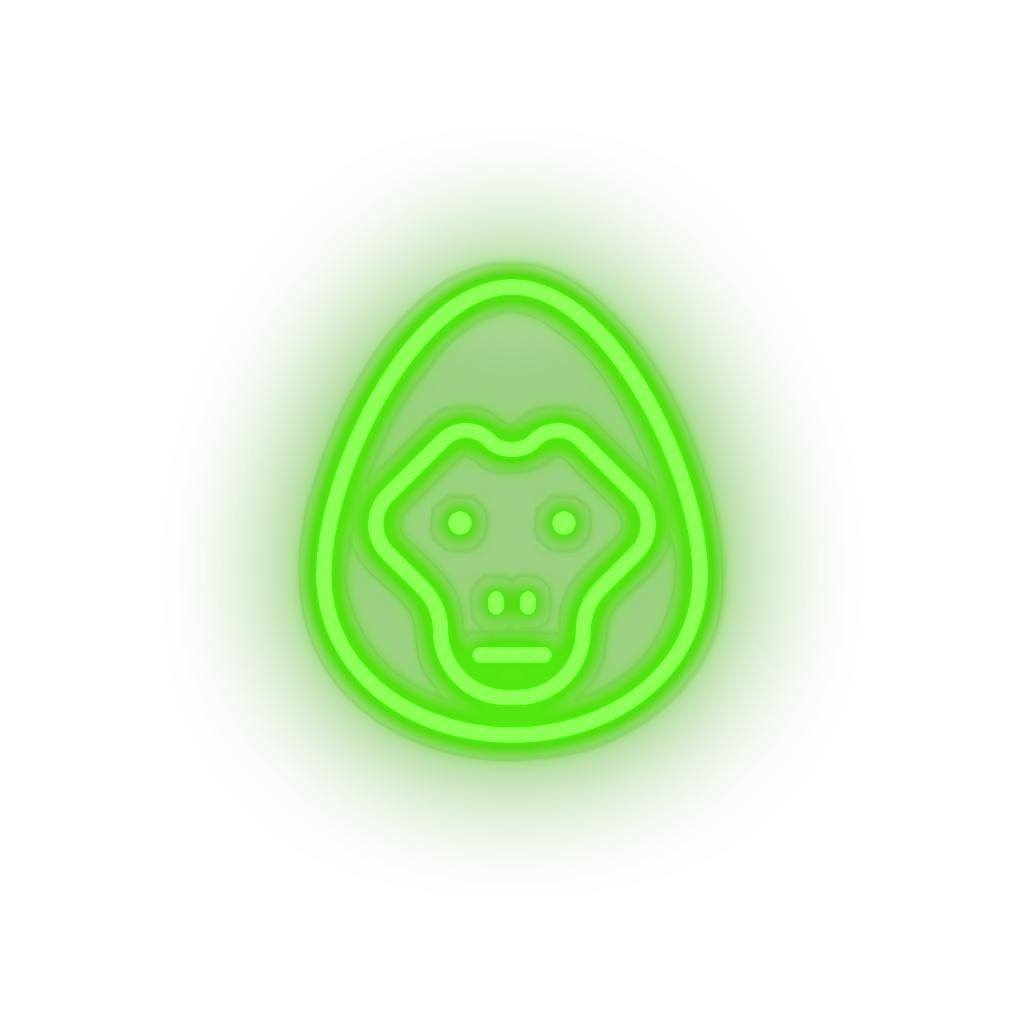 green gorilla led animal cartoon fauna gorilla herbivore monkey zoo neon factory