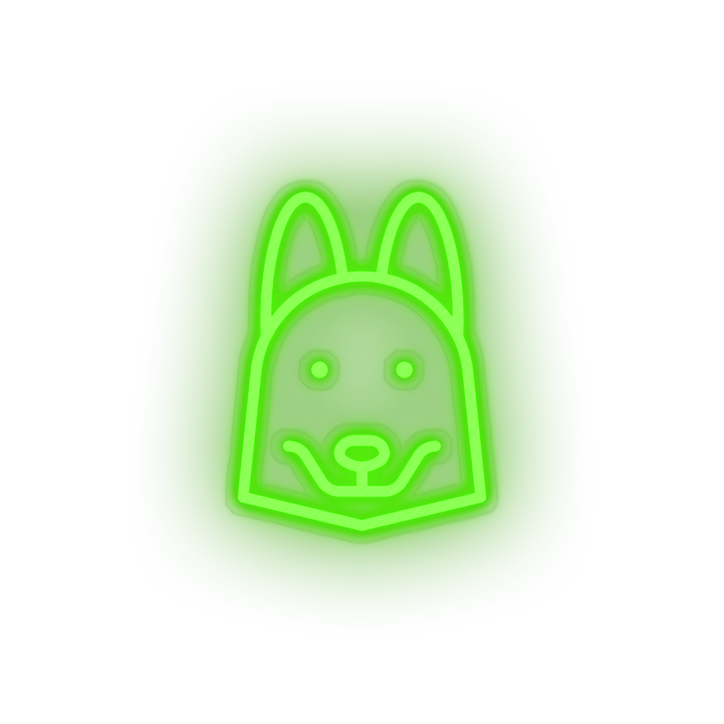 green husky_dog led animal carnivore cartoon fauna husky dog pet zoo neon factory