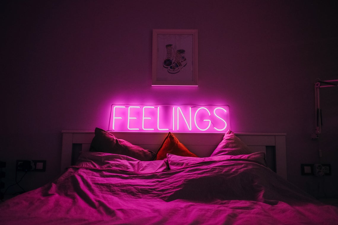 bedroom neon sign
