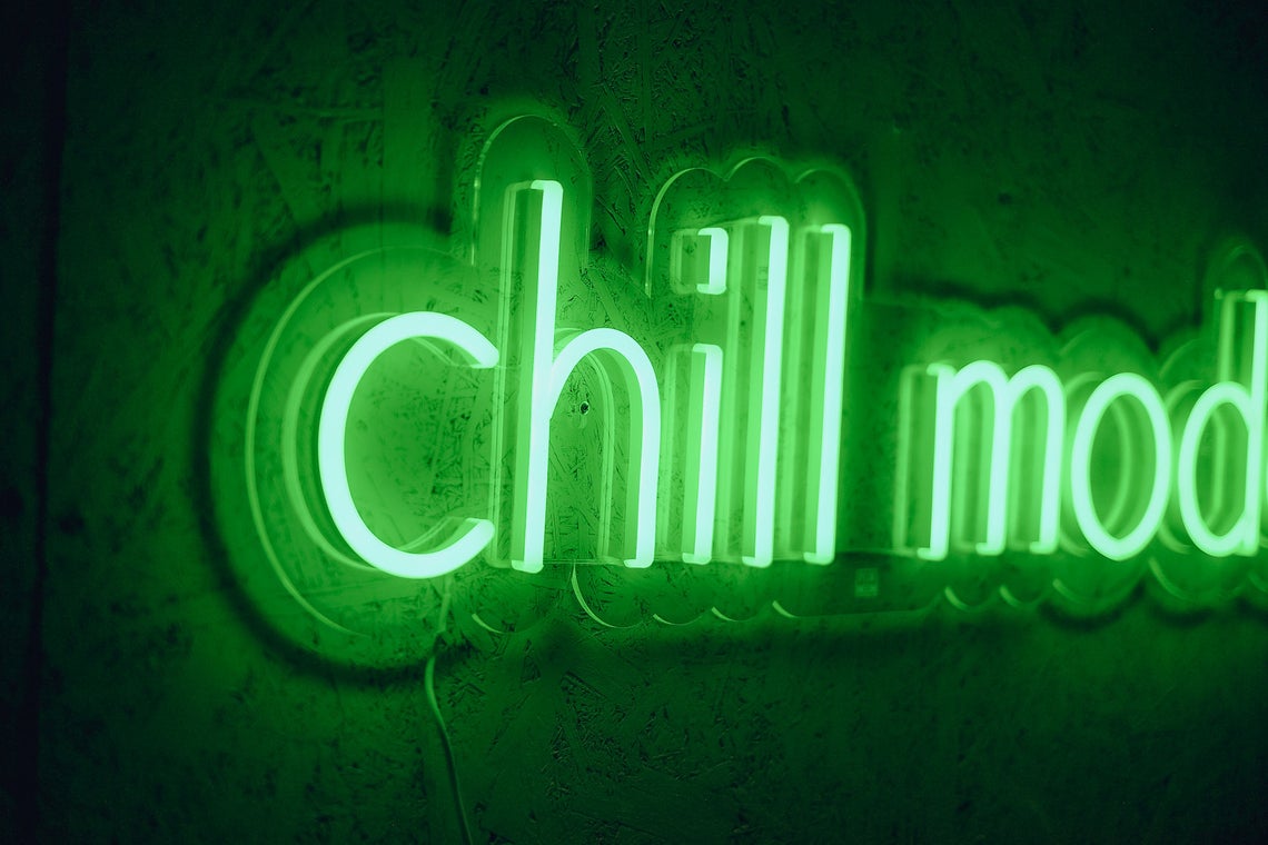 Chill mode neon sign for home chill out zone LED flex neon