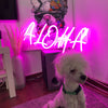 Aloha Neon Sign, Personalized Lighting Art, Party Lights, Cool Modern Bedroom Art, Quirky Wall Decor, Office Decor, Light Up Business Sign