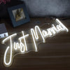 31in x 12in Just Married Neon Sign Flex Led Custom Cool Light 12V Home Room Decoration Ins
