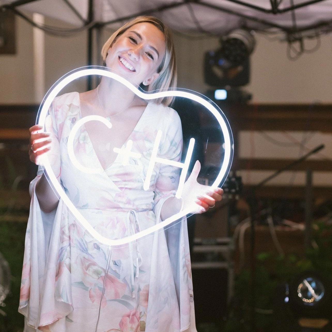 Heart Sign with Initials | NEON LED