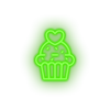 green muffin led cake dessert love muffin relationship romance valentine day neon factory