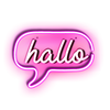 Neon Hallo Sign German
