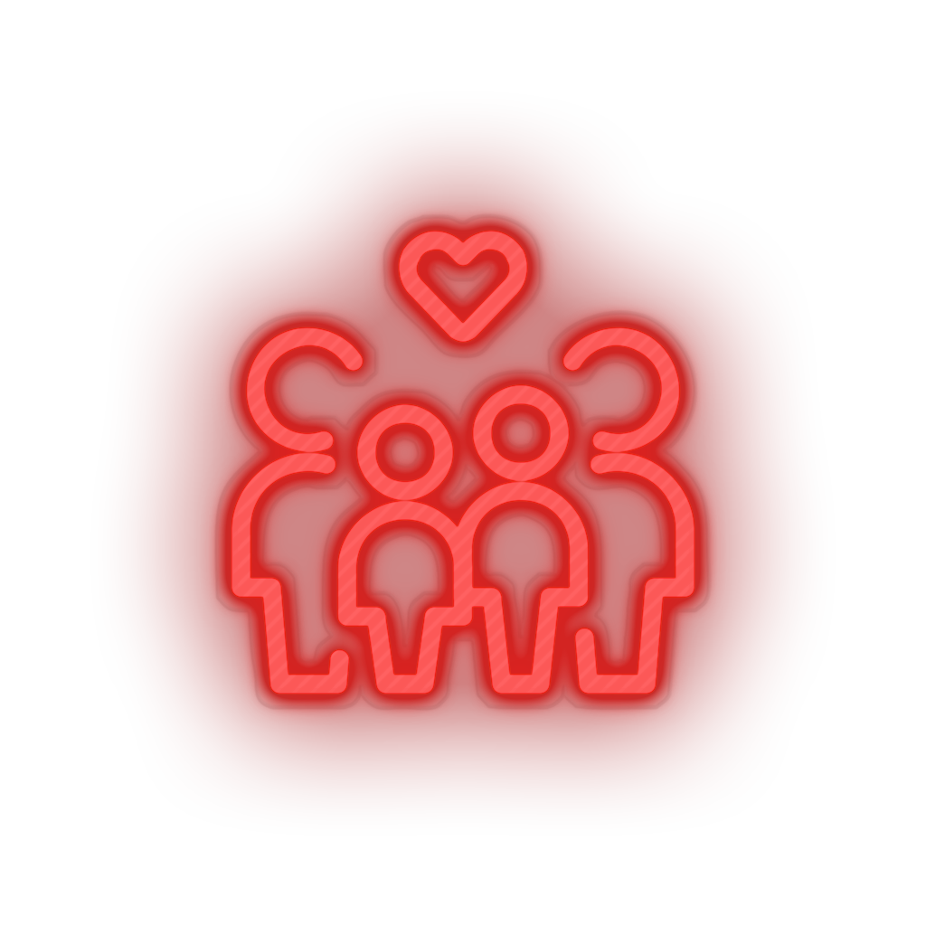 red parent family person human children heart like child parents kid baby led neon factory