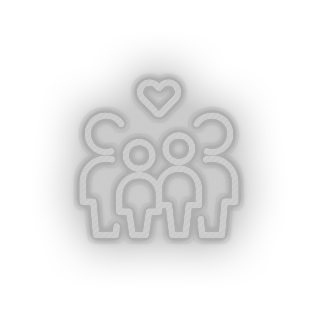 white parent family person human children heart like child parents kid baby led neon factory