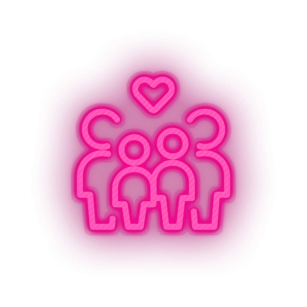pink parent family person human children heart like child parents kid baby led neon factory