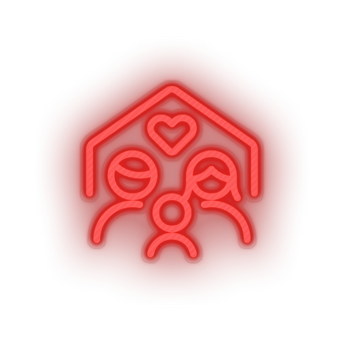 Parent Person Human House Home Parents Heart Baby Neon Sign - Family ...