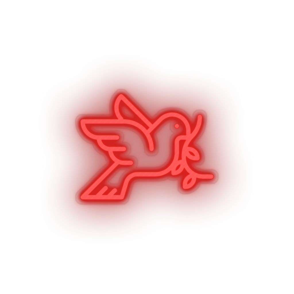 red pigeon led bird dove love pigeon relationship romance valentine day neon factory
