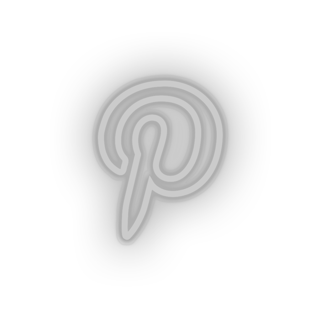 white pinterest social network brand logo led neon factory