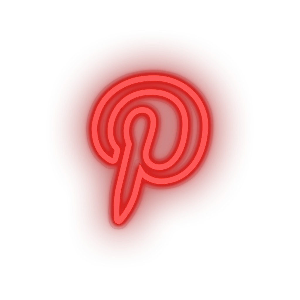 red pinterest social network brand logo led neon factory