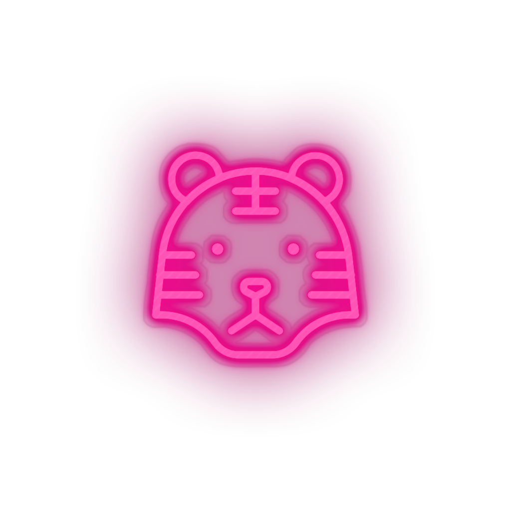 pink tiger led animal carnivore cartoon fauna tiger wild zoo neon factory