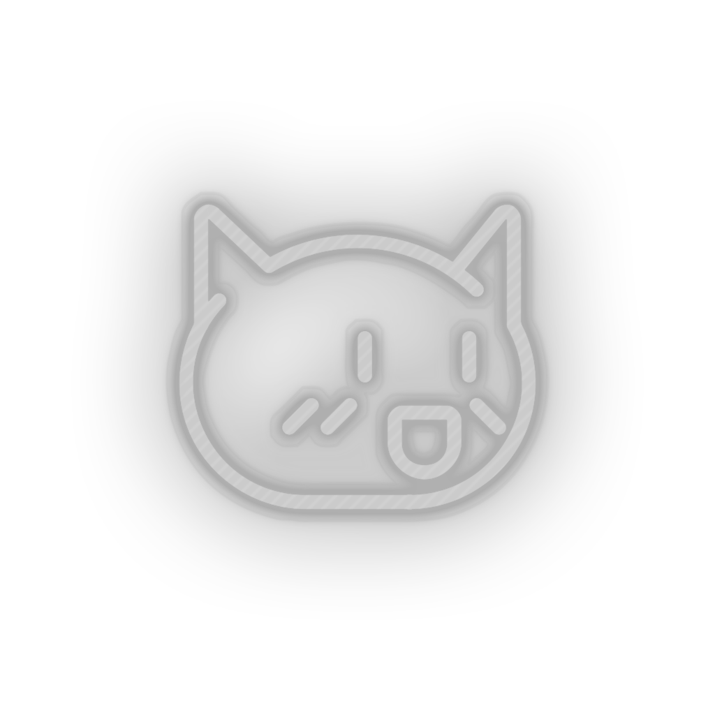 white video game cat led neon factory