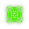 Load image into Gallery viewer, green video game logo companion cube led neon factory
