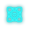Load image into Gallery viewer, ice_blue video game logo companion cube led neon factory